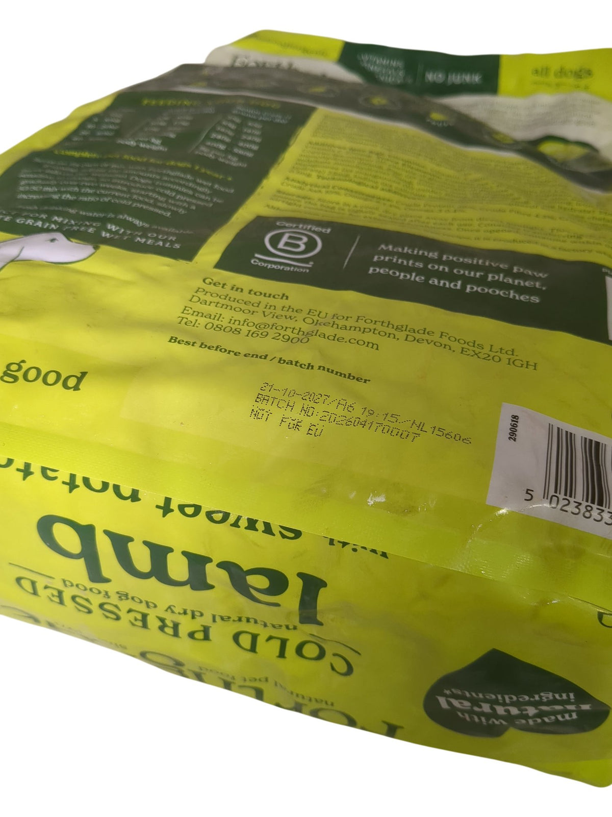 Forthglade | Cold Pressed Lamb with Sweet Potato Dog Food | 6kg