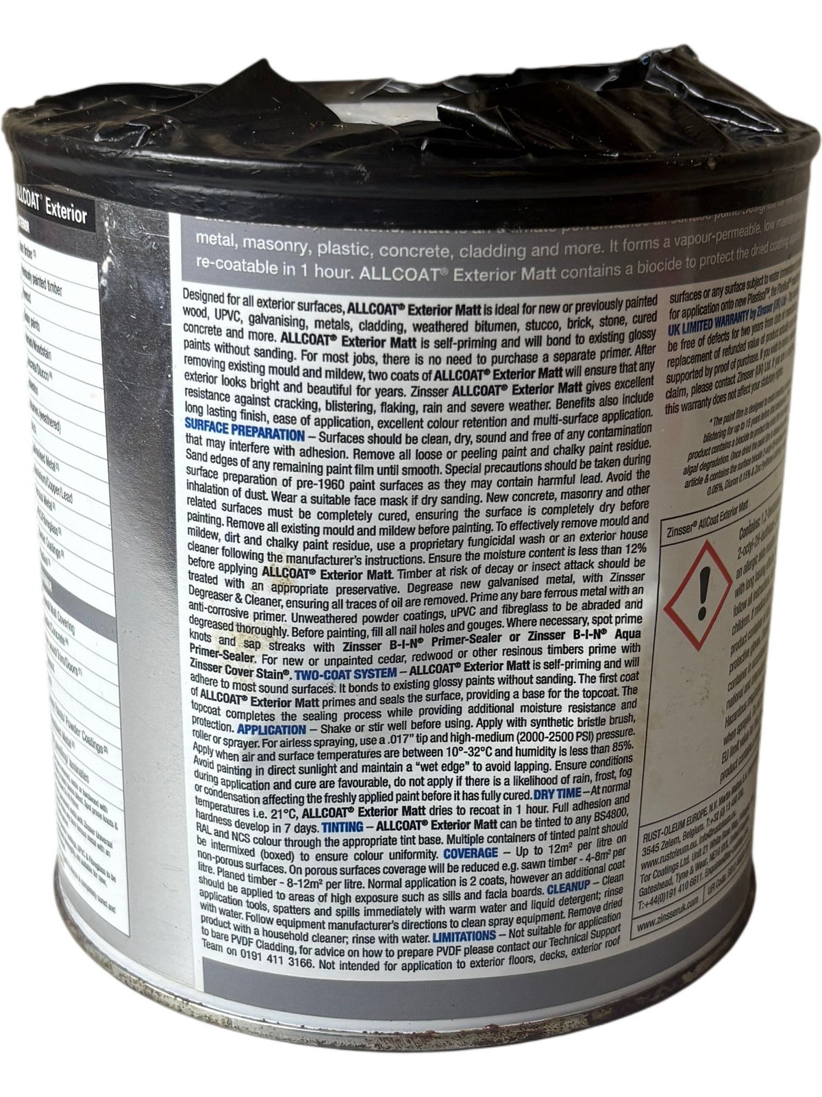 Zinsser AllCoat Exterior Matt Paint 1L