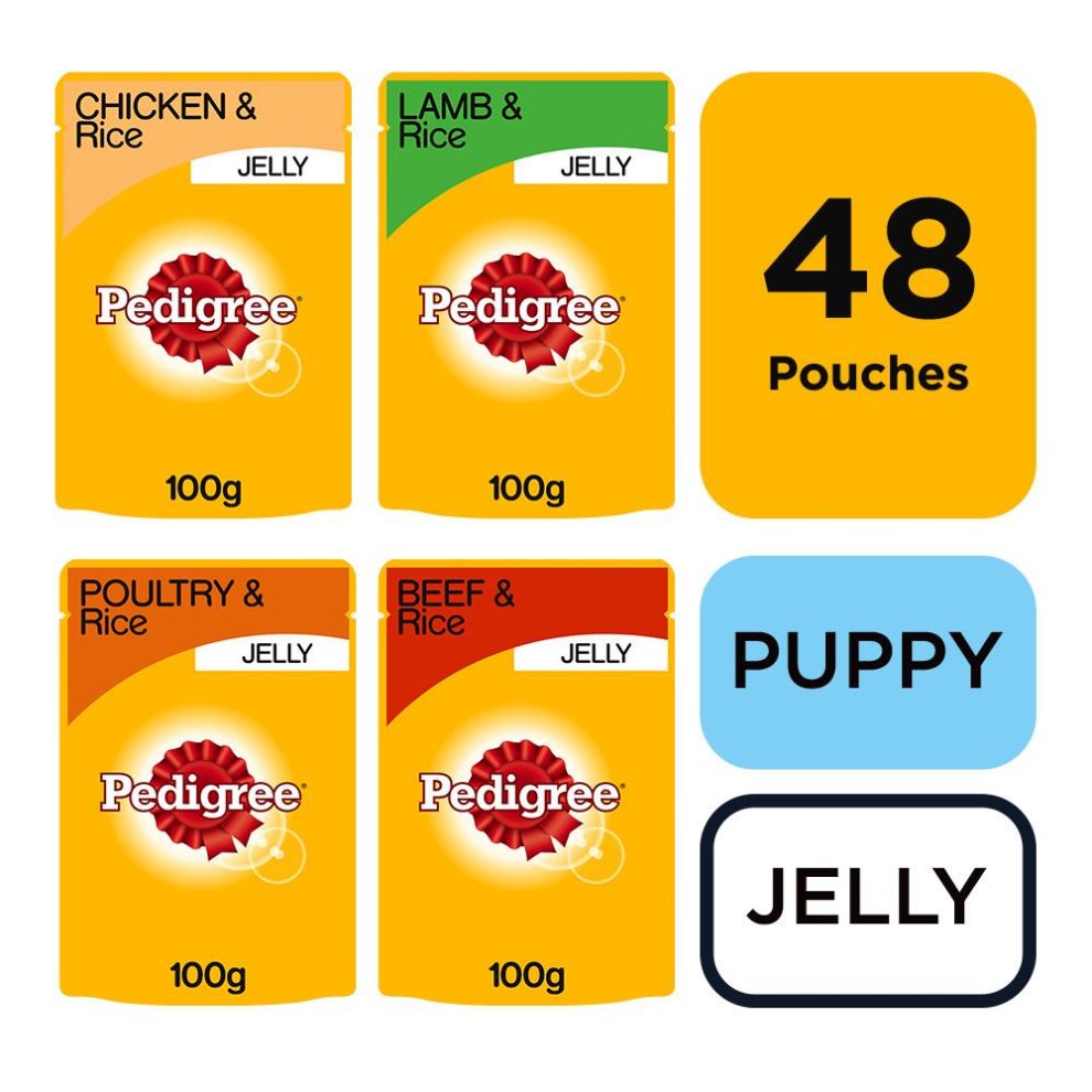 Pedigree Puppy Pouches Mixed Varieties in Jelly 12x100g