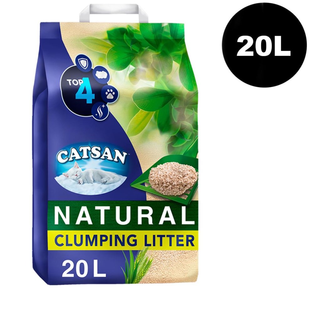 CATSAN Natural Biodegradable Clumping Cat Litter 20L