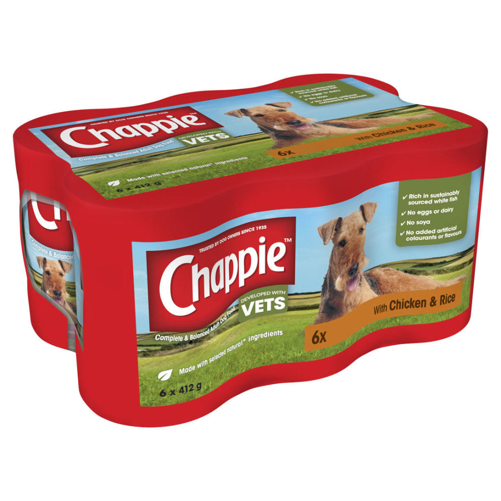 Chappie Tins Chicken & Rice 6x412g