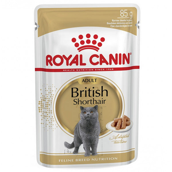 British Shorthair Gravy Adult Wet Cat Food - 12 X 85g Pouches
