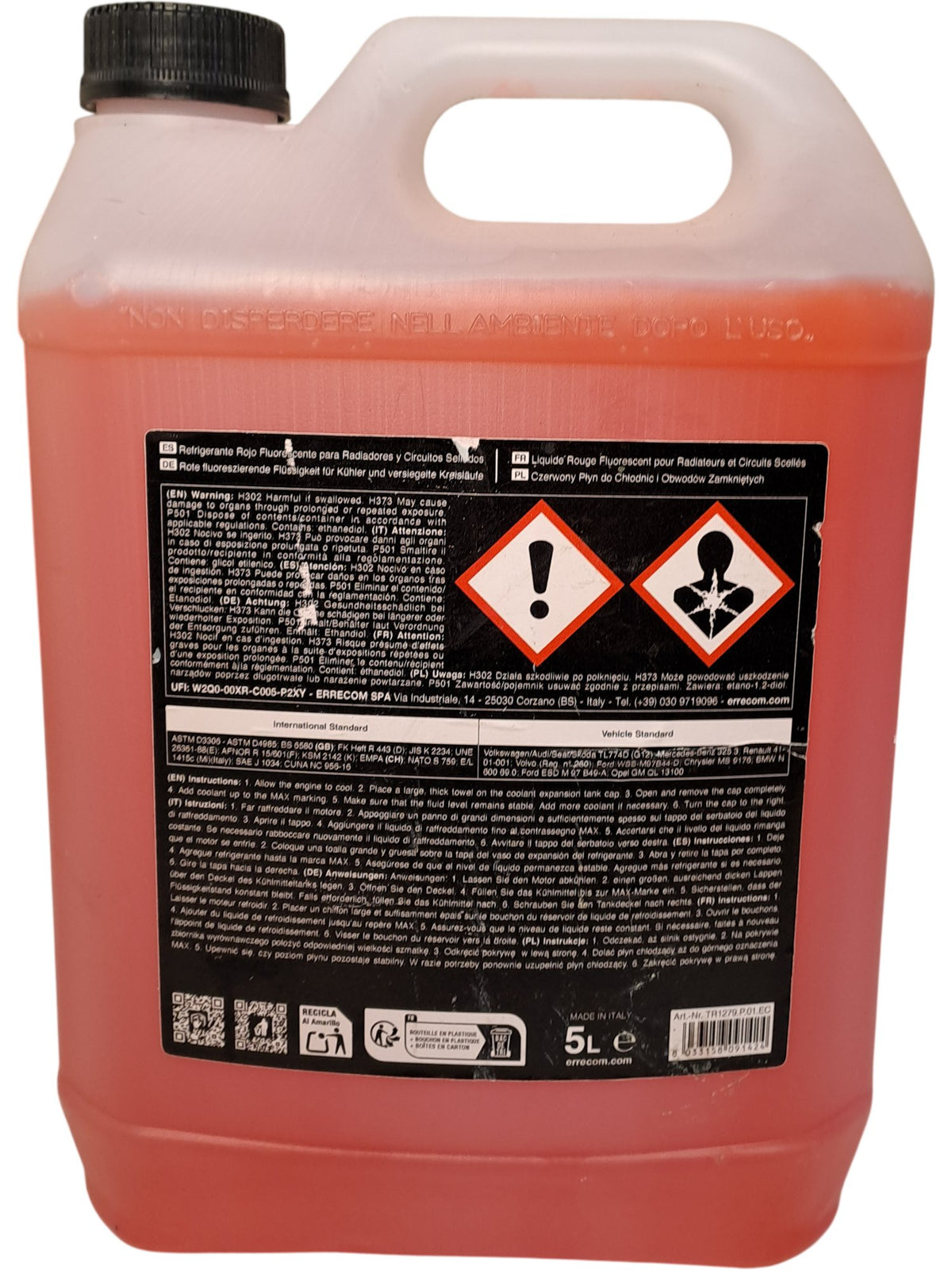 Errecom | Red Cool Fluorescent Coolant | 5L