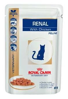 Royal Canin Veterinary Diet Feline Renal Chicken Wet Cat Food Pouches (12 X 85g Pouches)
