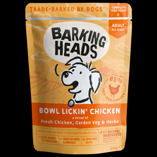 Barking Heads Bowl Lickin' Chicken Wet Dog Food Pouch, 300g