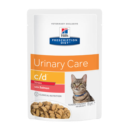 Hill's Prescription Diet Feline C/d Urinary Stress - Salmon Pouches - Multibuy: 12 X 85g