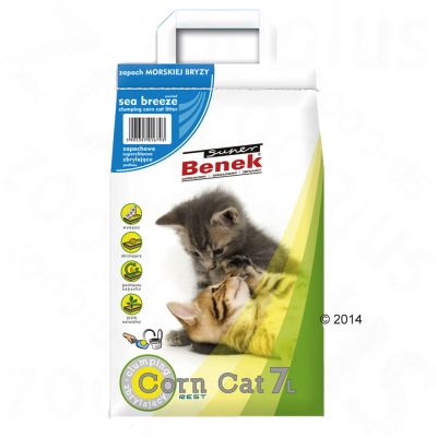 Super Benek Corn Cat Clumping Litter Multibuys 7 Litres - Sea Breeze