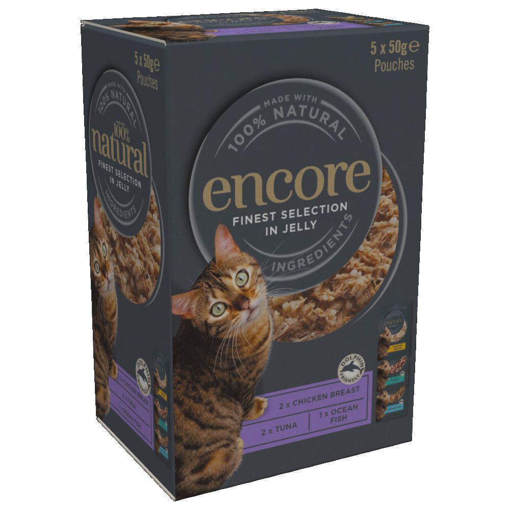 Encore Cat Tins, Fish Selection in Jelly (5x50g)