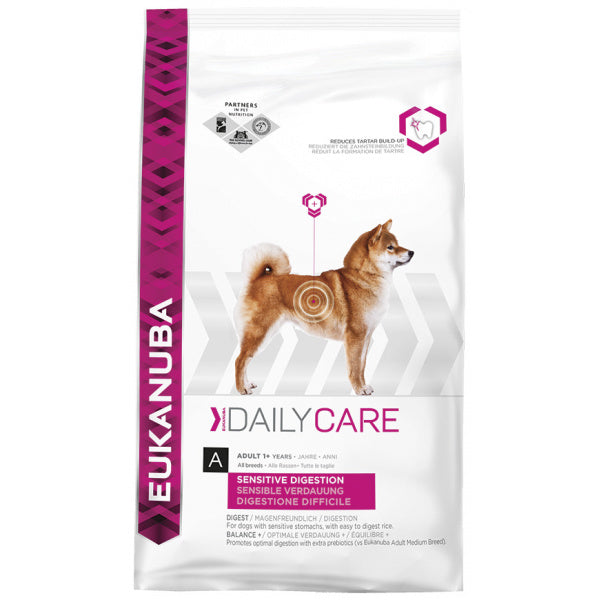 Eukanuba Daily Care Dry Dog Food with Fresh Chicken for Adult Dogs with Sensitive Digestion 12kg