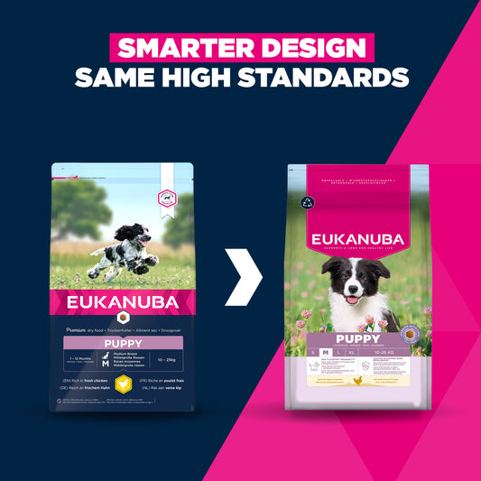 Eukanuba Dry Dog Food Puppy Medium 10 to 25kg Bone Development Chicken 12kg