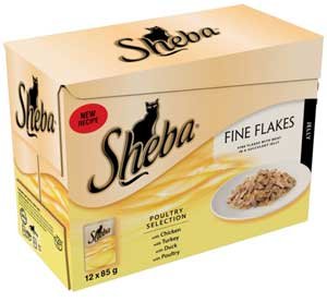 SHEBA Fine Flakes Cat Pouches Poultry Collection in Jelly 12x85g