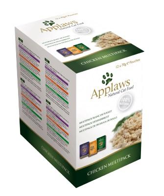 Applaws Adult Mixed Pack Cat Pouches in Broth 12 X 70g - Chicken Selection (3 Flavours)