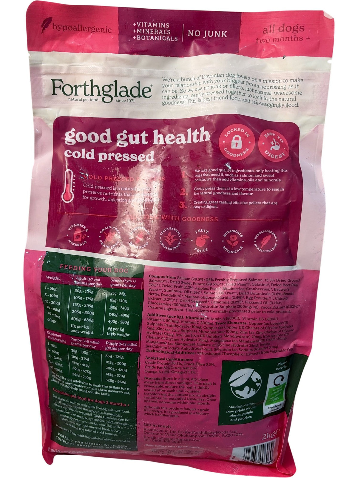 Forthglade | Cold Pressed Natural Dry Dog Food | Salmon with Sweet Potato | 2KG
