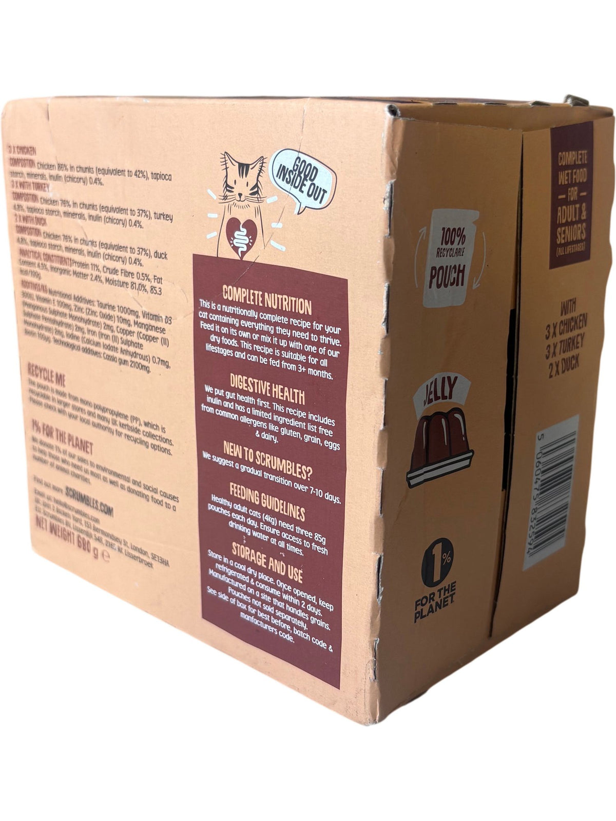 Scrumbles Gut Friendly Cat Food 8x85g