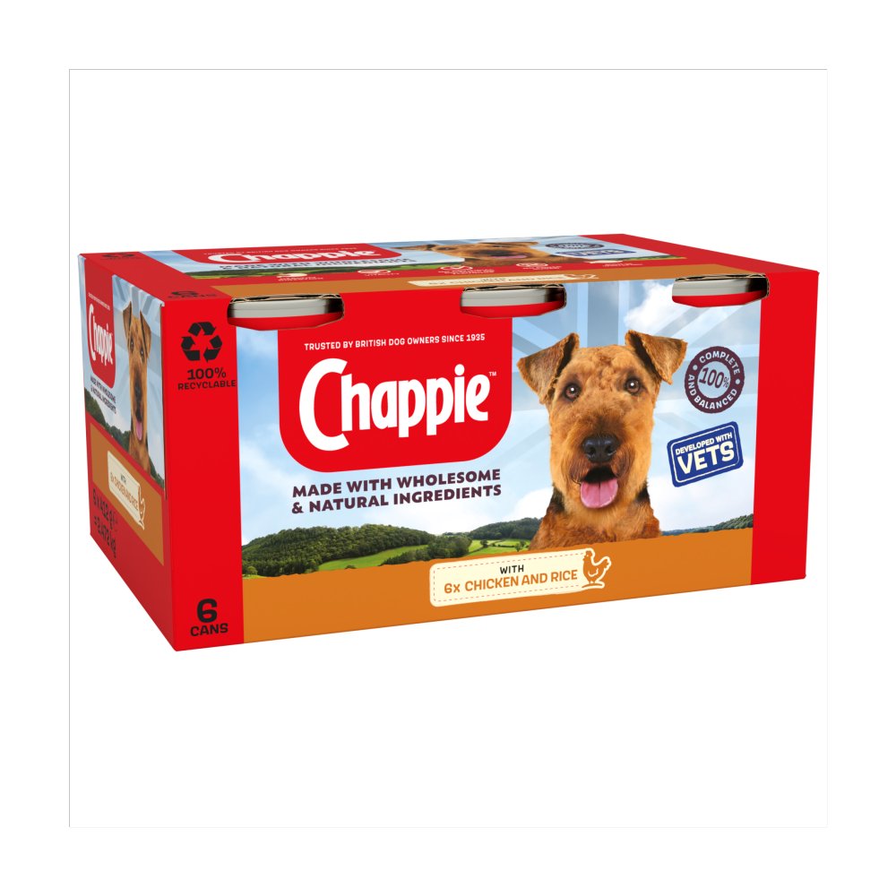 Imperfect Picks - Dented Cans - Chappie - Chicken & Rice - Dog Food (Wet) 6 x 412g