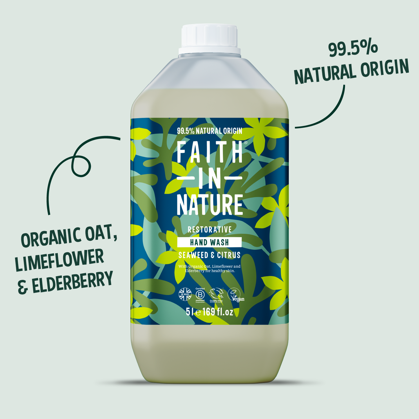 Faith In Nature| Hand Wash| Seaweed & Citrus| 5L