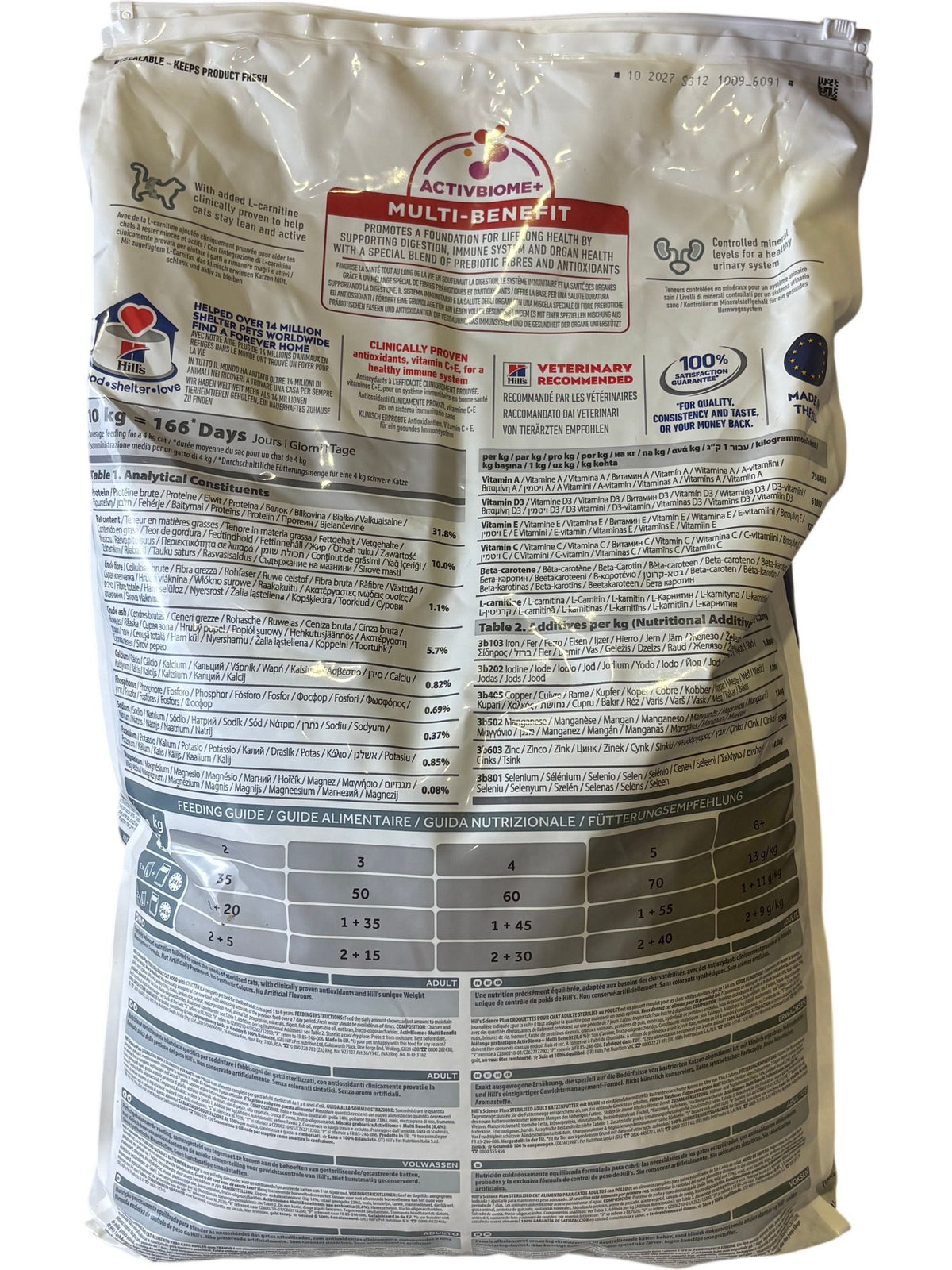 Hill's Science Plan Sterilised Cat Food 10KG