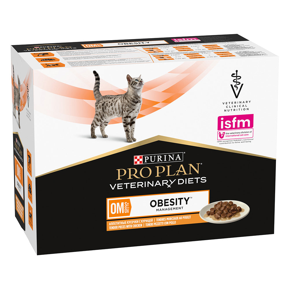 Purina Pro Plan Veterinary Diets Feline OM Obesity Management - Chicken - Multibuy: 10 X 85g