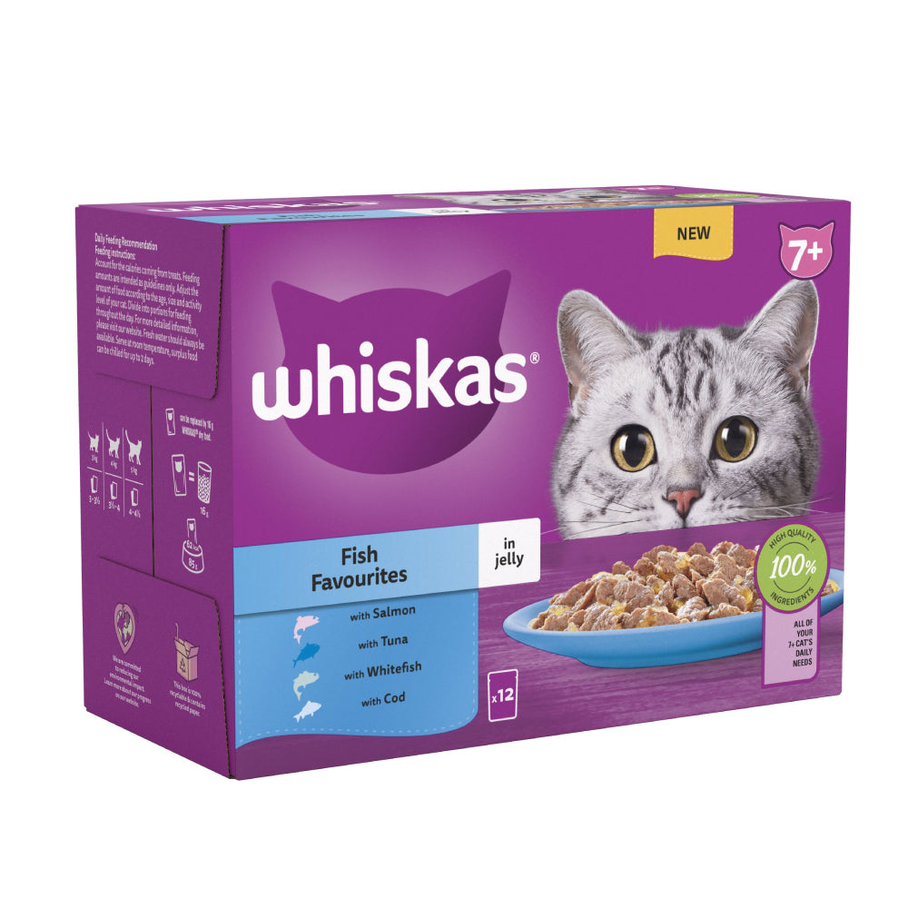 Whiskas Fish Favourites in Jelly Cat Food 7yr+ 12 X 85g
