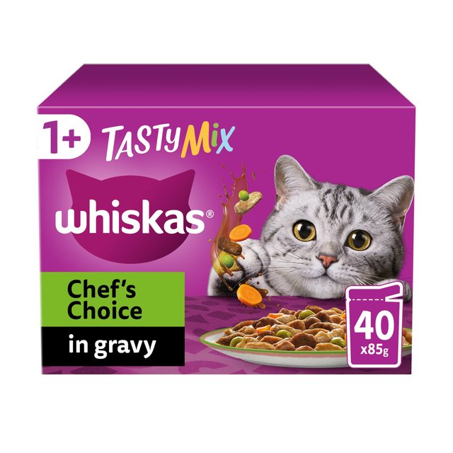 Whiskas Adult 1+ Tasty Mix Chefs Choice in Gravy Pouches 40 X 85g