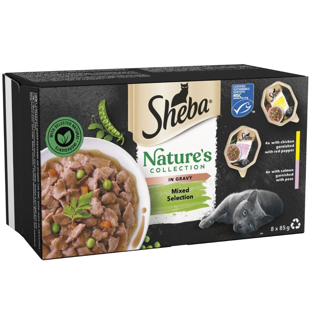 Sheba Natures Collection Cat Food Trays Mixed in Gravy 8x85g