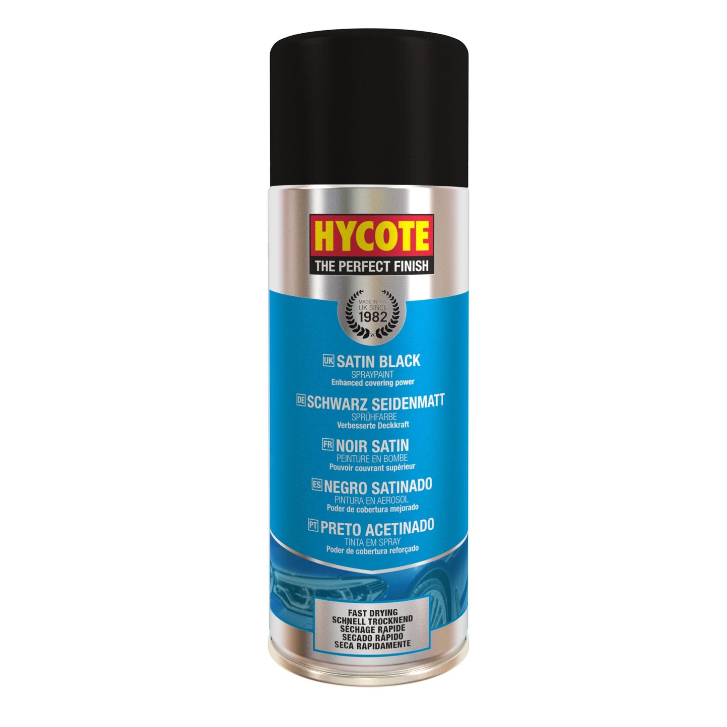 Hycote| Satin Black Spray Can| 400ml