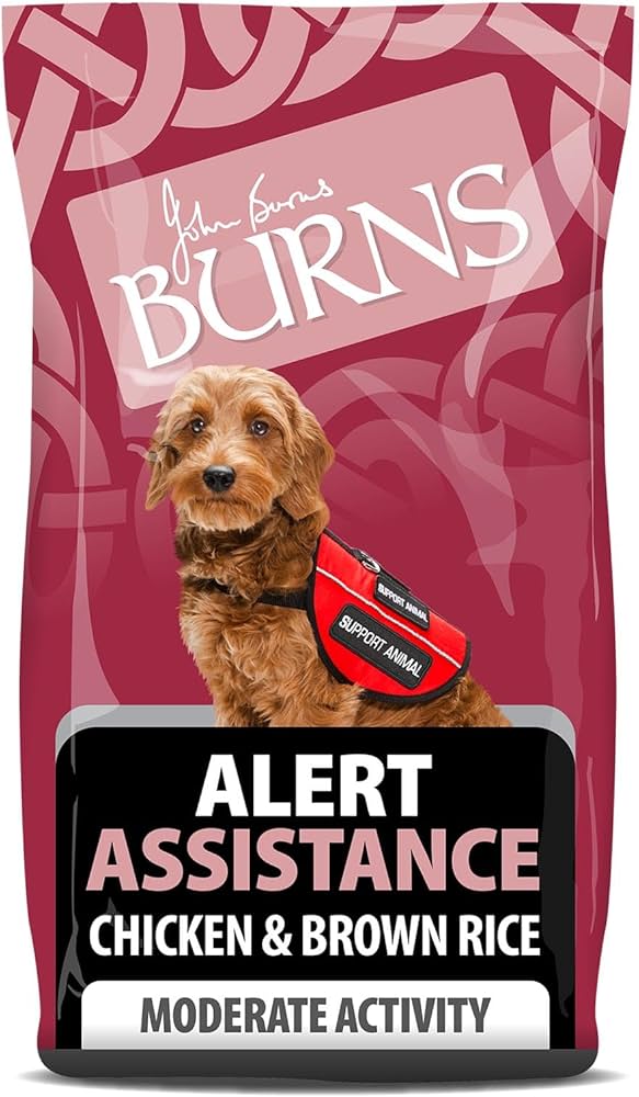 Burns| Adult & Senior Dog Dry- Alert Assistance- Chicken & Brown Rice- 12kg