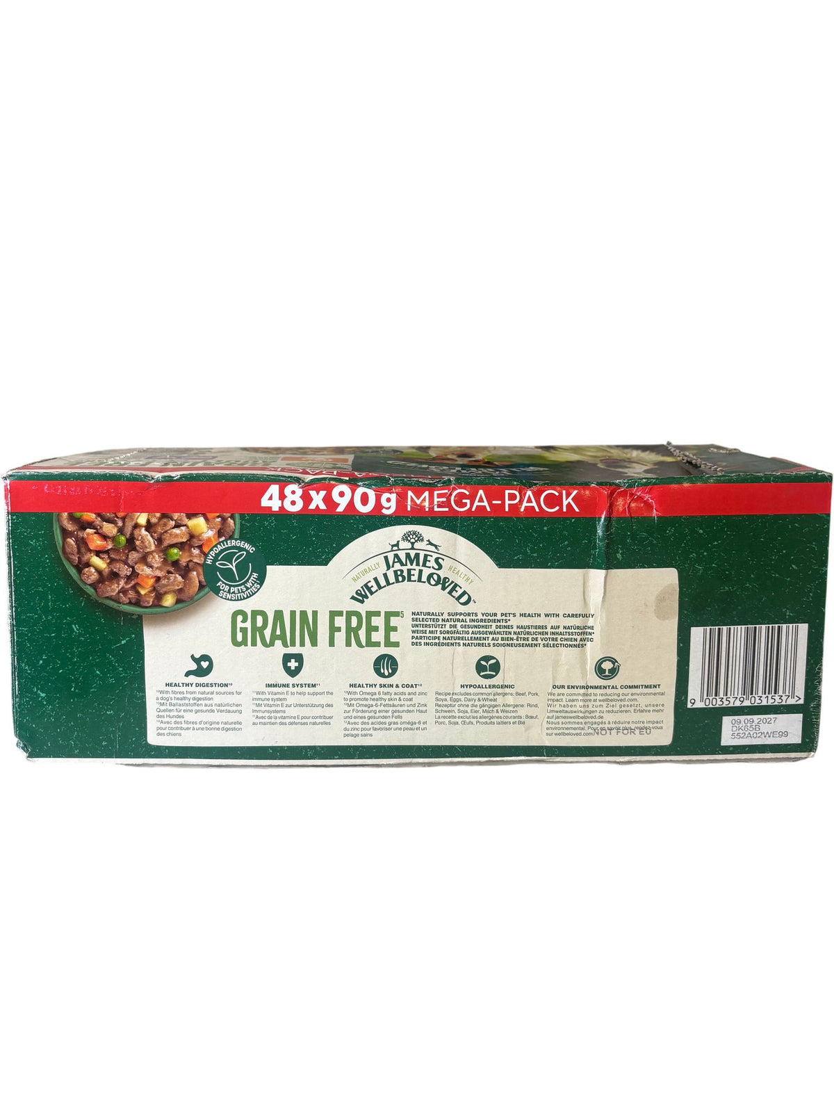 James Wellbeloved Grain Free Adult Dog Food Mega Pack 48x90g