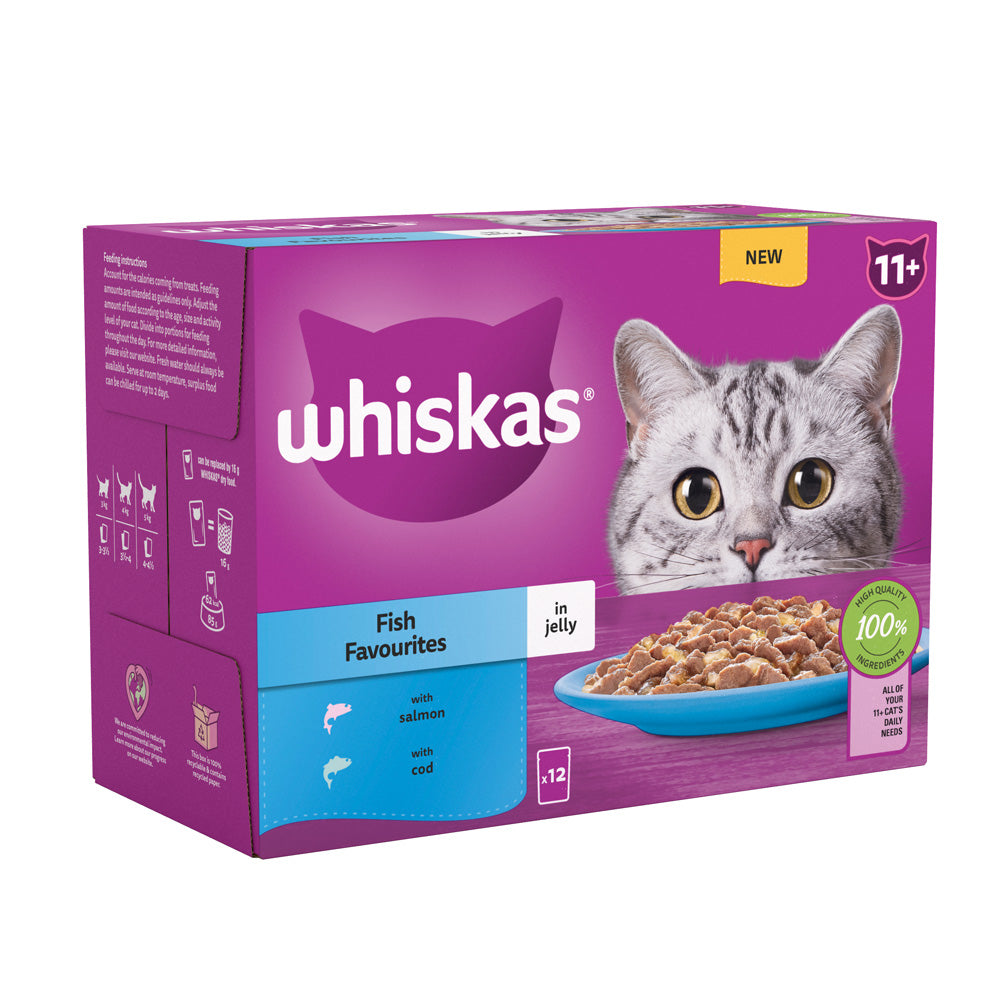 Whiskas Pch 11+ Fish Favour Jel 12x85g