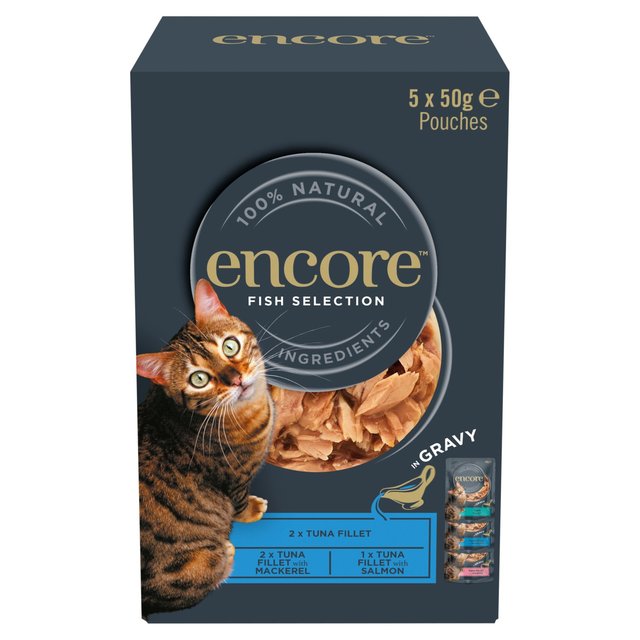 Encore Cat Gravy Pouch Fish Selection, 5 X 50g