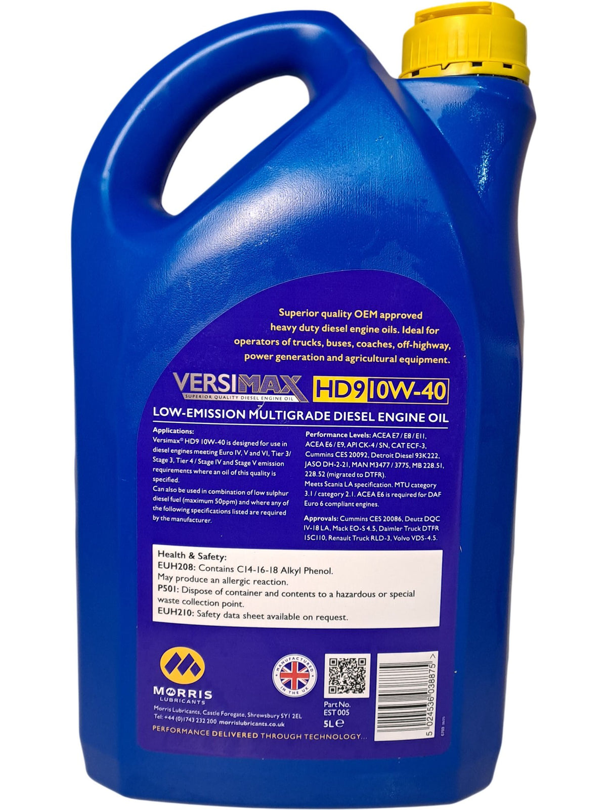Morris | Versimax Superior Quality Diesel Engine Oil | HD9 10W-40 | 5L