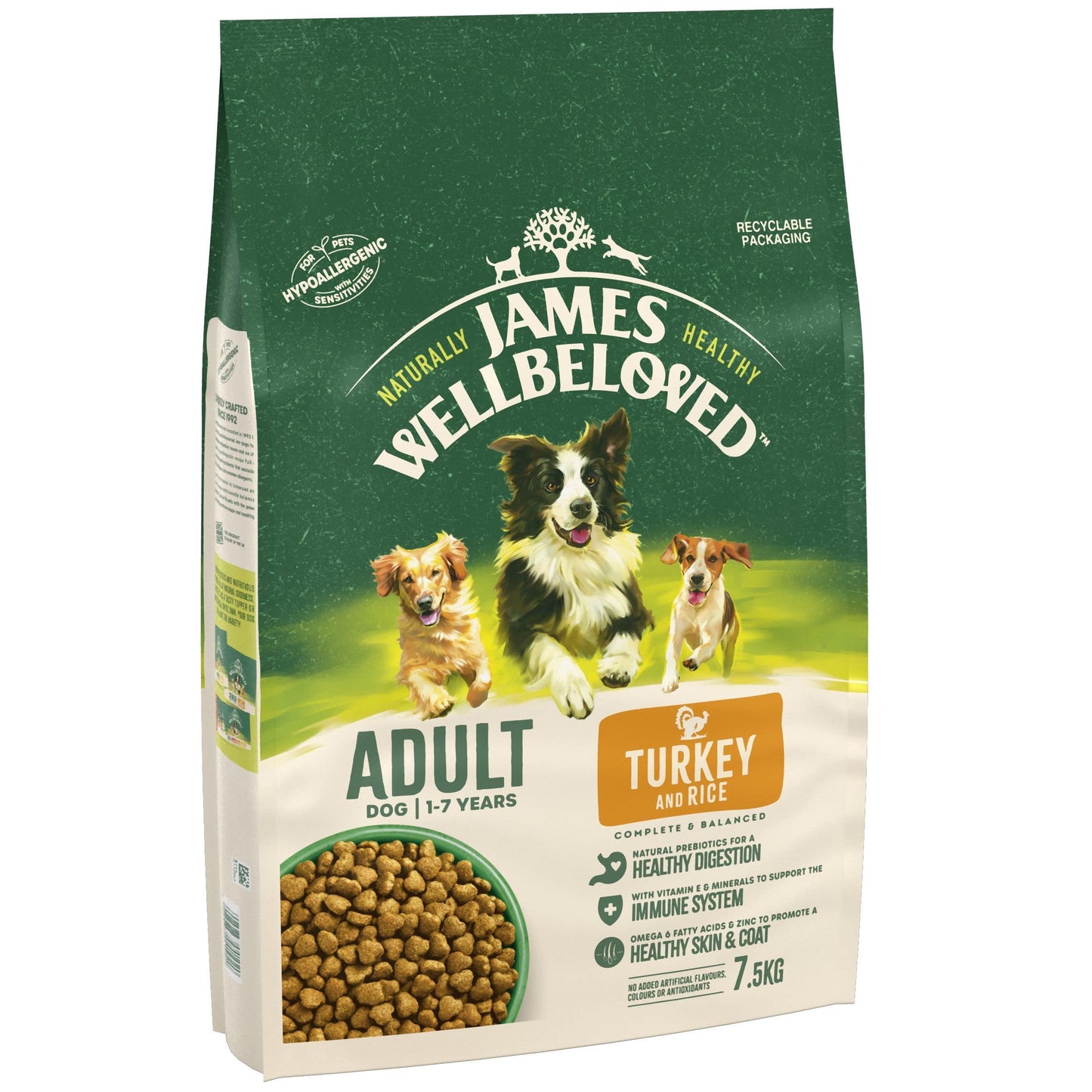 James Wellbeloved Adult Dog Hypoallergenic Turkey & Rice - 7.5Kg