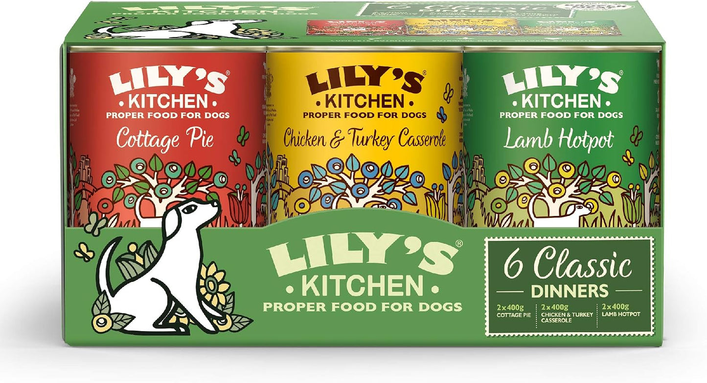 Lilys kitchen adult dog classic dinners proper meat no fillers 6 x 400g