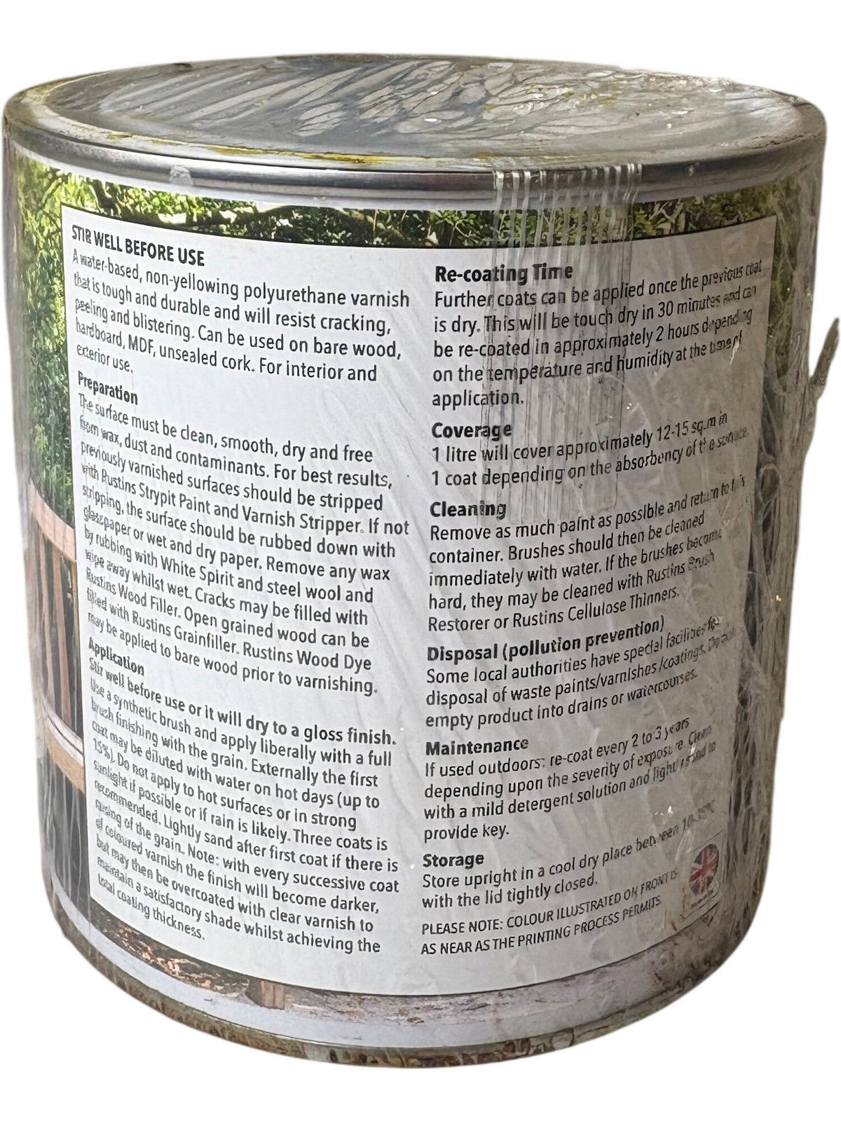 Rustins Quick Dry Polyurethane Varnish Satin Pine 1L