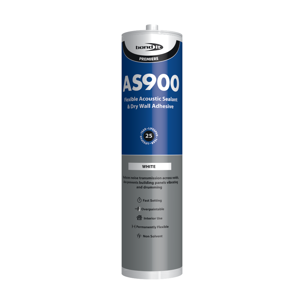 Bond It| AS900 Flexible Acoustic Sealant| White| 830ml