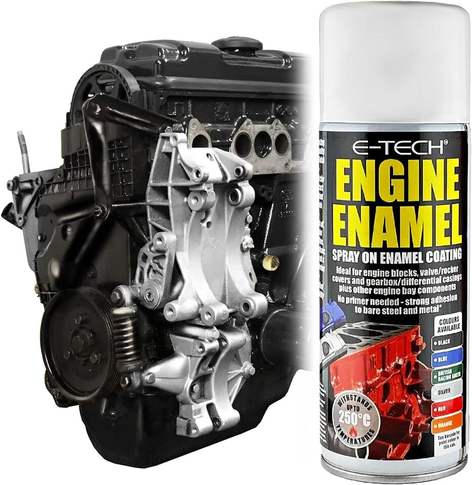 E-Tech| Engine Enamel Spray| Black| 400ml