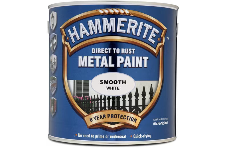 Hammerite| Metal Paint- Smooth White- 2.5L