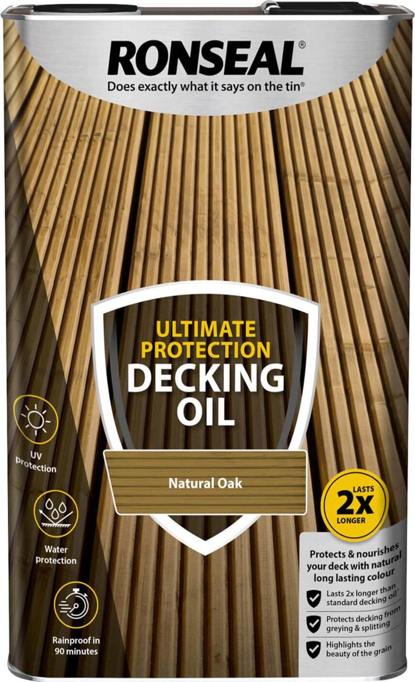 Ronseal| Waterproof Decking Protector| Natural Oak| 5L