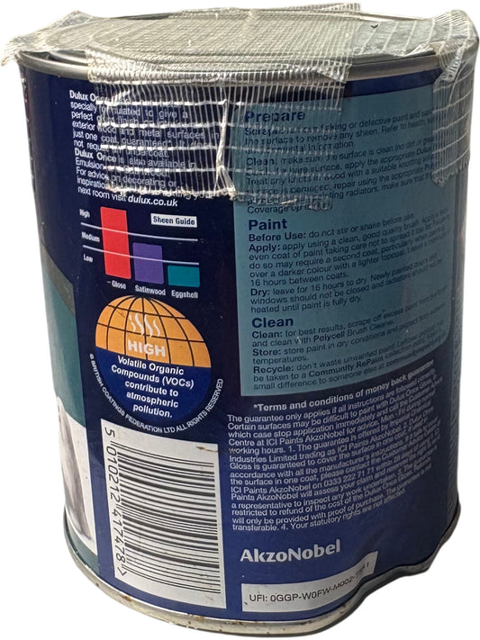Dulux Once Gloss Paint Pure Brilliant White 750ml