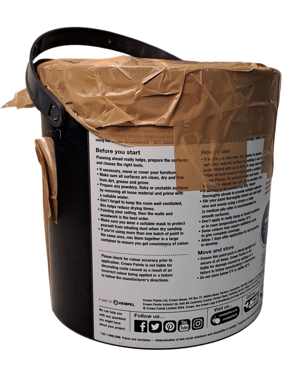 Crown | EasyClean Tough & Washable Kitchen Paint | Sugar Bowl | 2.5L