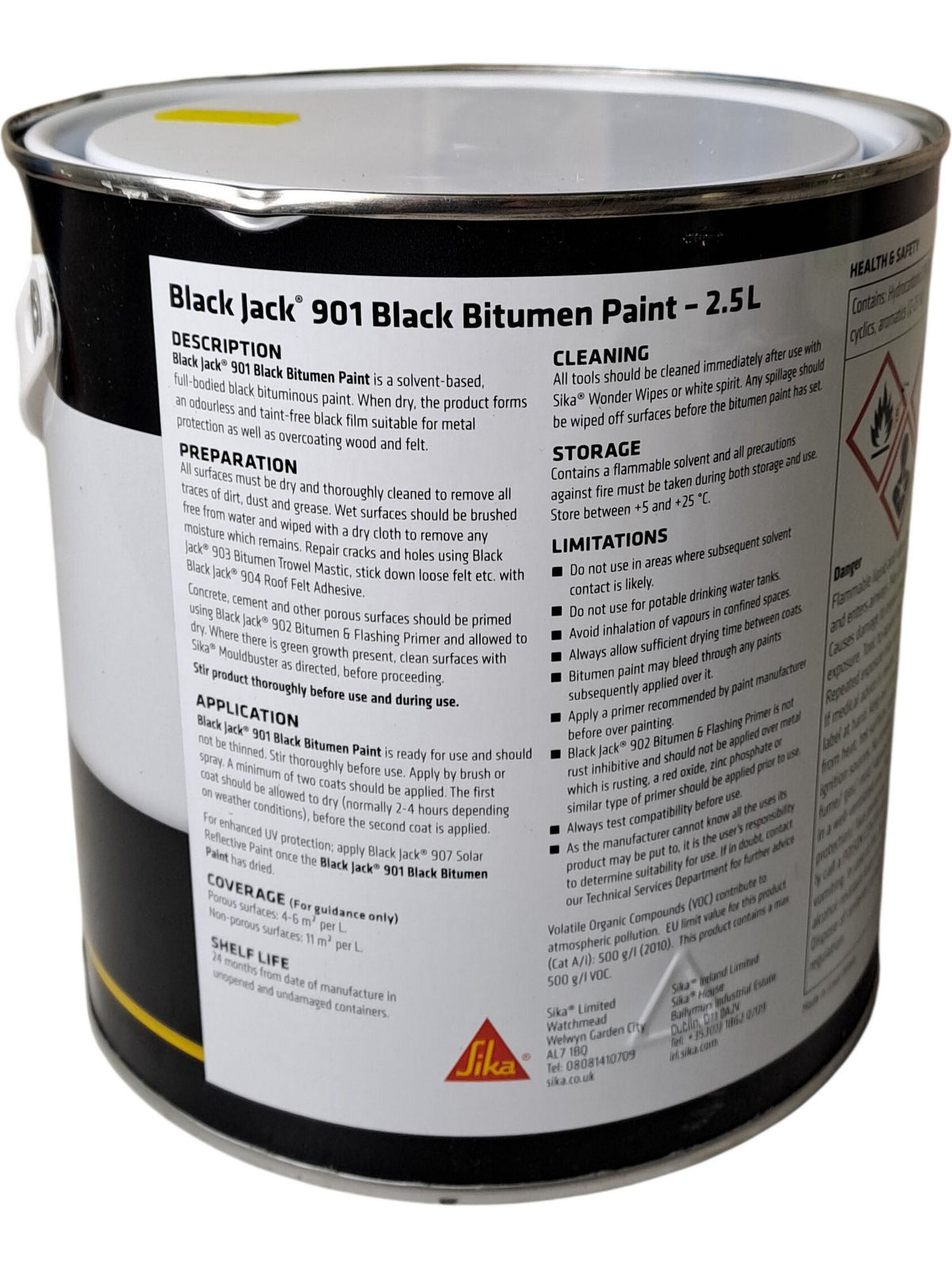 Sika | Black Jack Black Bitumen Paint | 901 | 2.5L