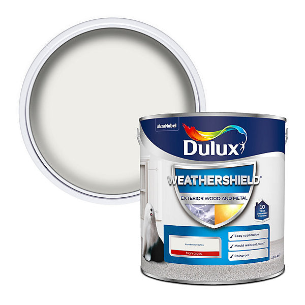 Dulux|Weathershield-Exterior-Pure Brilliant White High Gloss-2.5L
