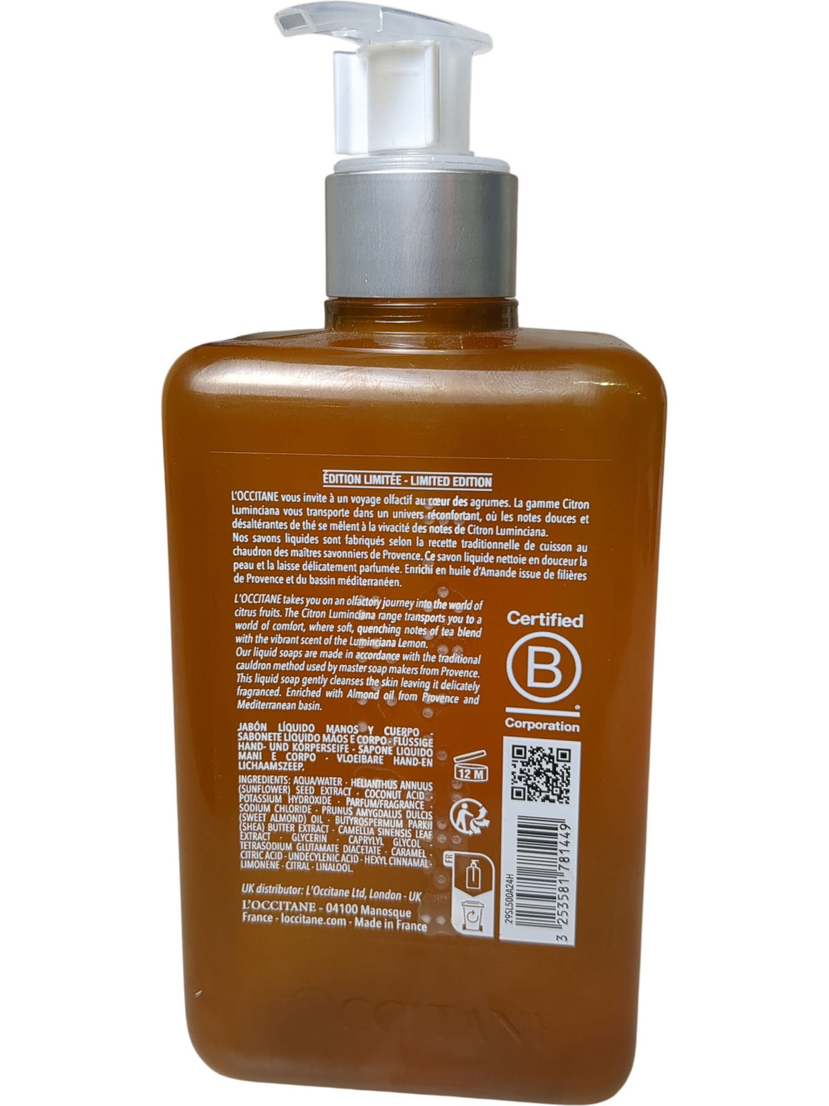 L'Occitane | Citron Luminiciana Hand Soap | 500ml