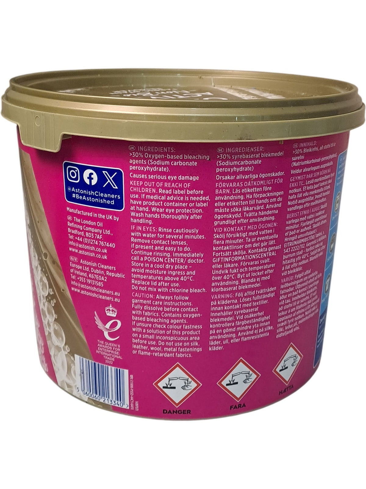 Astonish | Oxy Active Non Bio Fabric Stain Remover | 2.4kg