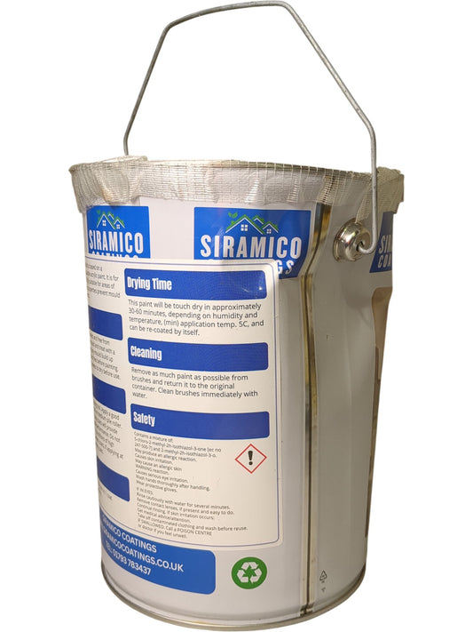 Siramico Coatings | Anti-Mould One Coat Paint | Matt White | 5 Litres