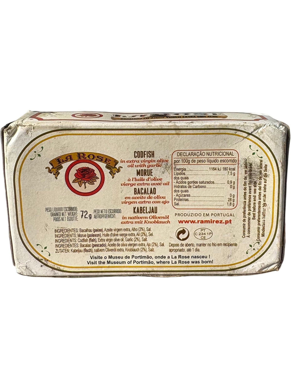 La Rose Codfish in Extra Virgin Olive Oil with Garlic 120g