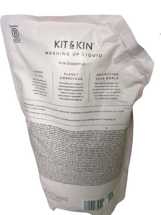 Kit & Kin | Washing Up Liquid | Pink Grapefruit | Refill Pouch