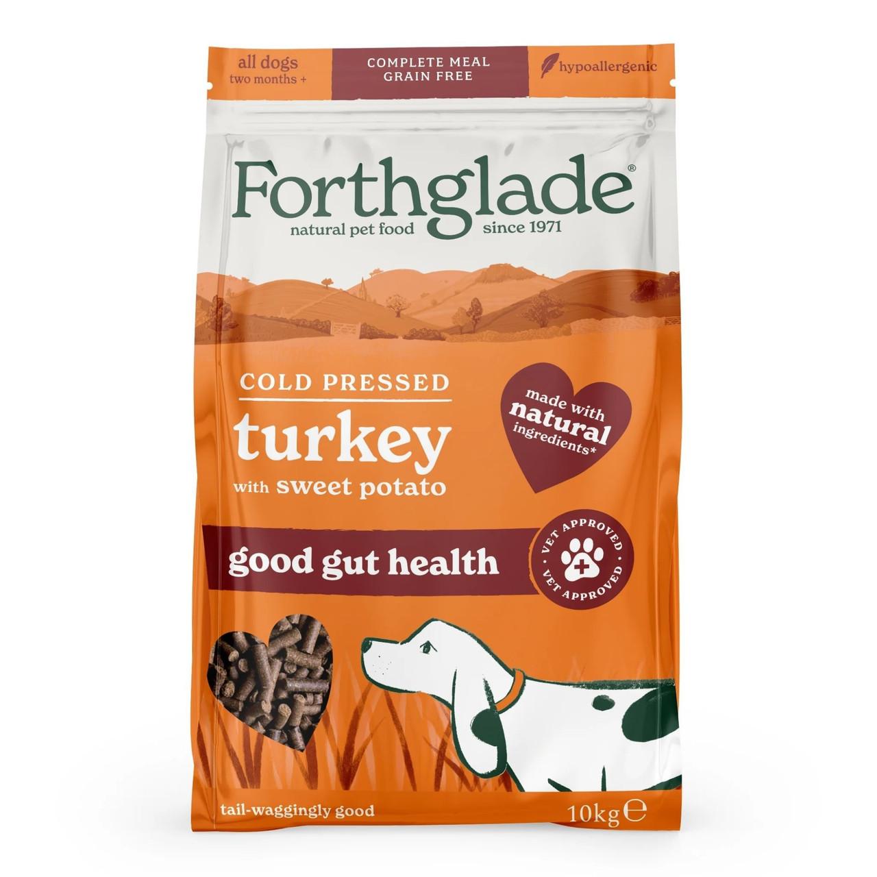Forthglade Cold Pressed Natural Dog Food Turkey Sweet Potato Good Gut Health 6kg