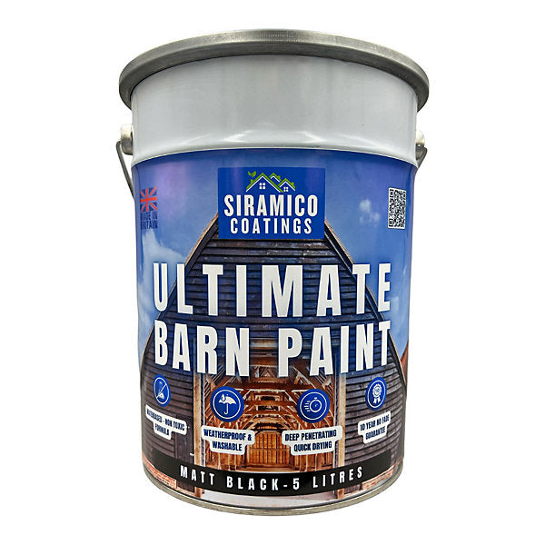 Siramico| Ultimate Barn Paint| Matt Black 5L