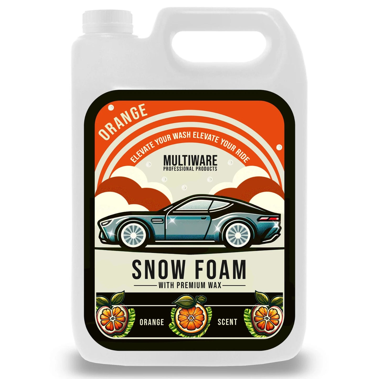 Multiware| Snow Foam with Premium Wax| Orange| 5L